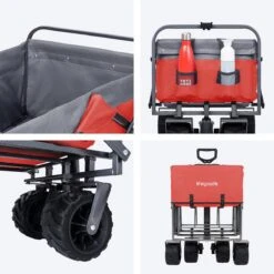 LifeGoods Bolderkar - Opvouwbaar - Tot 80KG - 94L - Wasbaar Polyester - 98x45cm - Rood/Grijs -Kampeeruitrusting 1200x1200 1089