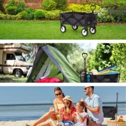 LifeGoods Bolderkar - Opvouwbaar - Draaibare Wielen - 2 Standen - 70KG Draagkracht - Zwart -Kampeeruitrusting 1200x1200 1101