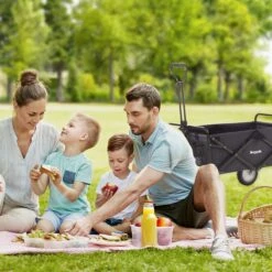 LifeGoods Bolderkar - Opvouwbaar - Draaibare Wielen - 2 Standen - 70KG Draagkracht - Zwart -Kampeeruitrusting 1200x1200 1102