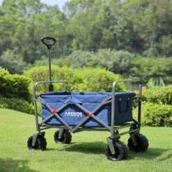 AREBOS Handkar | Transportwagen | Apparatuurwagen | Opvouwbaar | Blauw -Kampeeruitrusting 1200x1200 1140