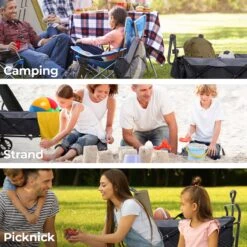 LifeGoods Bolderkar - Opvouwbaar - Tot 120KG - 103L - Extra Draagtas En Duwstang - Wasbaar Polyester - 98x45cm - Zwart/Grijs -Kampeeruitrusting 1200x1200 1154