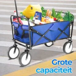 Merkloos Bolderkar - Bolderkar Opvouwbaar - Bolderwagen - Bolderwagen Opvouwbaar - Blauw -Kampeeruitrusting 1200x1200 1167