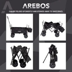 AREBOS Handwagen Vouwbare Dak Handwagen Vouwbare Trolley Uitrustingswagen Zwart 14 AREBOS Handwagen Vouwbare Dak Handwagen Vouwbare Trolley Uitrustingswagen Zwart -Kampeeruitrusting 1200x1200 1170