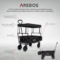 AREBOS Handwagen Vouwbare Dak Handwagen Vouwbare Trolley Uitrustingswagen Zwart 17 AREBOS Handwagen Vouwbare Dak Handwagen Vouwbare Trolley Uitrustingswagen Zwart -Kampeeruitrusting 1200x1200 1172