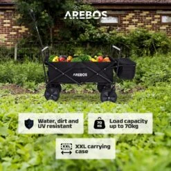AREBOS Handwagen Vouwbare Dak Handwagen Vouwbare Trolley Uitrustingswagen Zwart 19 AREBOS Handwagen Vouwbare Dak Handwagen Vouwbare Trolley Uitrustingswagen Zwart -Kampeeruitrusting 1200x1200 1173
