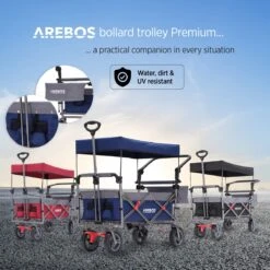 AREBOS Premium Steekwagen Met Dak Opvouwbare Tuinkar Handkar Bolderkar Blauw / Grijs 19 AREBOS Premium Steekwagen Met Dak Opvouwbare Tuinkar Handkar Bolderkar Blauw / Grijs -Kampeeruitrusting 1200x1200 1197