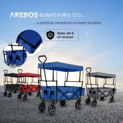 AREBOS Handwagen Vouwbare Dak Handwagen Vouwbare Trolley Uitrustingswagen Blauw 15 AREBOS Handwagen Vouwbare Dak Handwagen Vouwbare Trolley Uitrustingswagen Blauw -Kampeeruitrusting 1200x1200 1212