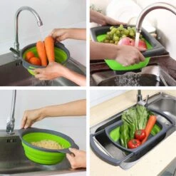 Buxibo - 3-Delige Keuken Vergiet Set Inklapbaar Groen/Grijs 35 Buxibo - 3-Delige Keuken Vergiet Set Inklapbaar Groen/Grijs -Kampeeruitrusting 1200x1200 1258