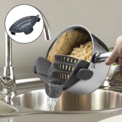 SensaHome- Siliconen Vergiet - Keuken Afgietdeksel - Afgiethulp - Siliconen - BPA Vrij - Grijs -Kampeeruitrusting 1200x1200 1287