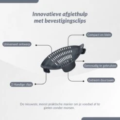 SensaHome- Siliconen Vergiet - Keuken Afgietdeksel - Afgiethulp - Siliconen - BPA Vrij - Grijs -Kampeeruitrusting 1200x1200 1288