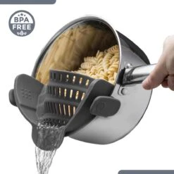 SensaHome- Siliconen Vergiet - Keuken Afgietdeksel - Afgiethulp - Siliconen - BPA Vrij - Grijs -Kampeeruitrusting 1200x1200 1293