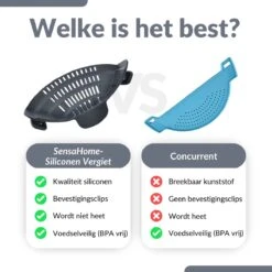 SensaHome- Siliconen Vergiet - Keuken Afgietdeksel - Afgiethulp - Siliconen - BPA Vrij - Grijs -Kampeeruitrusting 1200x1200 1295