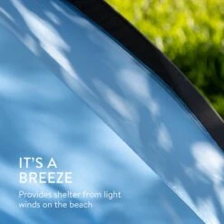 Navaris Windscherm Voor Het Strand - Zon- En Windbescherming Voor Drie Personen - Pop-up Speeltent Met UV- Bescherming - Beach Shelter Met Draagtas -Kampeeruitrusting 1200x1200 132