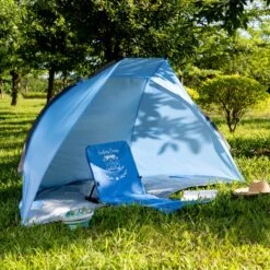 Navaris Windscherm Voor Het Strand - Zon- En Windbescherming Voor Drie Personen - Pop-up Speeltent Met UV- Bescherming - Beach Shelter Met Draagtas -Kampeeruitrusting 1200x1200 133