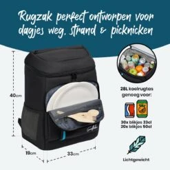 Sunflake Koelrugzak - Lunchtas - Koeltas Backpack Voor Dames & Heren - Zwart -Kampeeruitrusting 1200x1200 1347