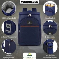 Needventure Koeltas - Lunchtas - Koelrugtas - Picknicktas - 20 Liter - Flessenhouder - Bieropener - Blauw 14 Needventure Koeltas - Lunchtas - Koelrugtas - Picknicktas - 20 Liter - Flessenhouder - Bieropener - Blauw -Kampeeruitrusting 1200x1200 1378