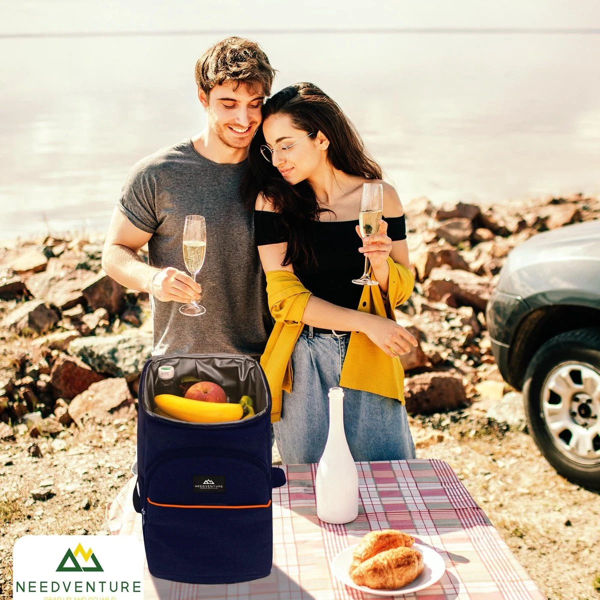 Needventure Koeltas - Lunchtas - Koelrugtas - Picknicktas - 20 Liter - Flessenhouder - Bieropener - Blauw 9 Needventure Koeltas - Lunchtas - Koelrugtas - Picknicktas - 20 Liter - Flessenhouder - Bieropener - Blauw - Afbeelding 9