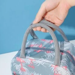 Koeltas - Lunchtas - Volwassenen En Kinderen - Compact & Handig: Zomer - Picknick -School - Lunch - Werk - Grijs Flamingo -Kampeeruitrusting 1200x1200 1441