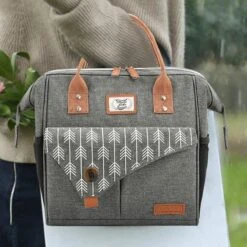 HN® Lunchtas Grijs Pijlen, Geïsoleerde Koeltas, Lekvrij, Extra Grote Opening Voor De Lunch Box, 25×16,5×26cm Design Heren En Dames -Kampeeruitrusting 1200x1200 1473