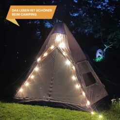 Skandika Tipi Kotona Air Opblaasbare Tent – Opblaasbare Tenten - 4 Persoons Tipi Tent – Tenten - Campingtent – Ingenaaide Tentvloer – Muggengaas – 260 Cm Stahoogte – 490 X 370 X 260 (L X B X H) – Outdoor, Camping, Tuin – Luchttent - Kamperen - Beige -Kampeeruitrusting 1200x1200 156