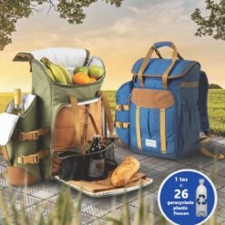Cabinmax Koeltas - Koelrugzak - Picknick - Picknicktas Met Flessenhouder - Koelrugtas 24L - Olive Green -Kampeeruitrusting 1200x1200 1586