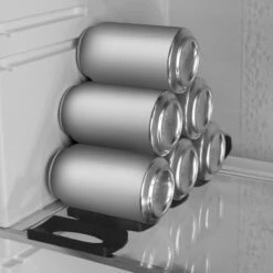 Kwmobile 1x Opvouwbare Houder Voor Flessen En Blikjes - Voor Koelkast En Voorraadkast - Siliconen Flessenhouder In Zwart - 31 X 9,5 X 1 Cm -Kampeeruitrusting 1200x1200 1612