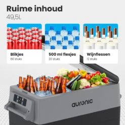 Auronic Elektrische Koelbox - 49.5L - Compressor - 12V En 240V - Grijs -Kampeeruitrusting 1200x1200 1634