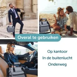 ForDig Lunchtas Grijs - Koeltas Gemaakt Van 600D Polyester Met PEVA-Voering - Ruimte Voor Lunchtrommel / Snacks / Blikjes - Koel Tas Met Mesh Opbergruimtes En Ruimte Voor Bestek - Lunch Tas Cool Bag - Coolerbag - Kleine Cooler -Kampeeruitrusting 1200x1200 1643