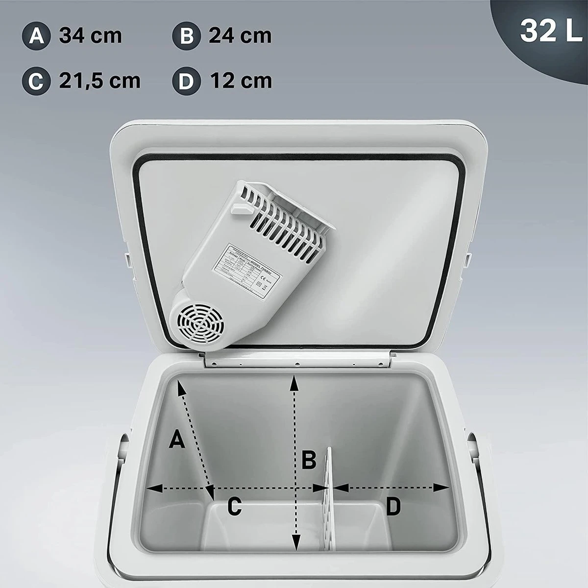 Tillvex- Koelbox, Coolbox, 32 Liter, Grijs 2 Tillvex- Koelbox, Coolbox, 32 Liter, Grijs - Afbeelding 2