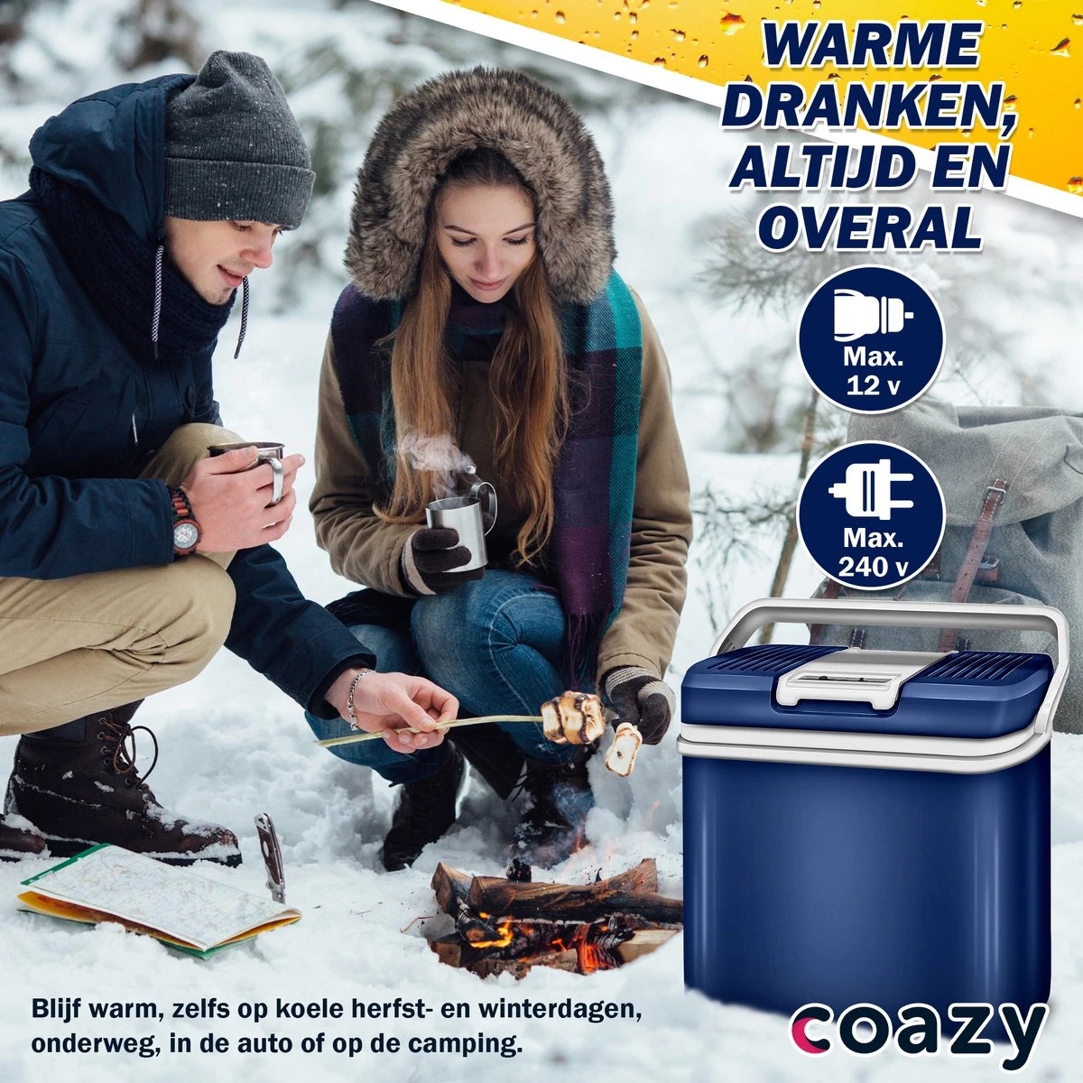 Coazy Koelbox 24L Elektrisch 12v 230 Volt - Met ECO Modus Voor Auto & Camping - Elektrische Frigobox Klein - Verkoelt En Verwarmt - Eco Modus - MiniBar - Electrische Mini Koelkast 6 Coazy Koelbox 24L Elektrisch 12v 230 Volt - Met ECO Modus Voor Auto & Camping - Elektrische Frigobox Klein - Verkoelt En Verwarmt - Eco Modus - MiniBar - Electrische Mini Koelkast - Afbeelding 6