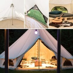 Skandika Tipii 400 Canvas Tent – Tipi-tenten – 8 Persoons Familietent - Campingtent – Muggengaas – 250 Cm Stahoogte – 400 Cm Diameter – 4000 Mm Waterkolom – Indische Tent, Partytent, Festivaltent – Outdoor, Camping, Tuin – Kamperen – Wit -Kampeeruitrusting 1200x1200 200