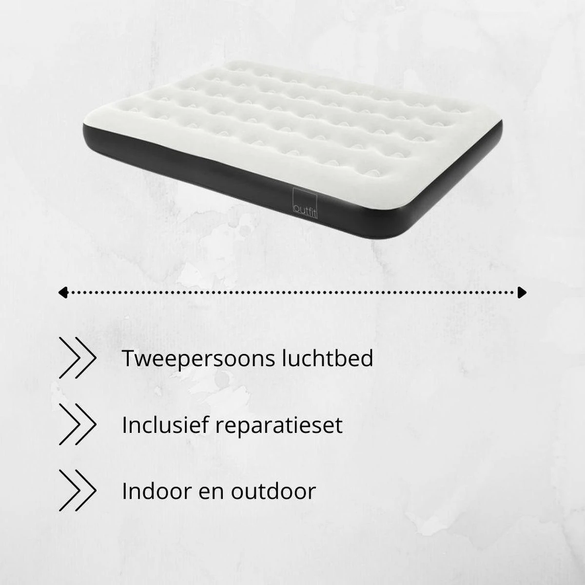 Orange85 Luchtbed - Tweepersoons - Met Reparatieset - Zwart - Grijs 2 Orange85 Luchtbed - Tweepersoons - Met Reparatieset - Zwart - Grijs - Afbeelding 2