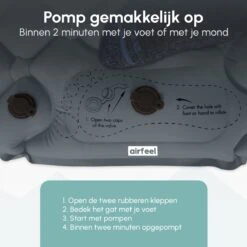 AirFeel Opblaasbaar Slaapmatje - Ingebouwde Pomp En Kussen - Lichtgewicht - 196 X 60 X 6cm - Gray -Kampeeruitrusting 1200x1200 379