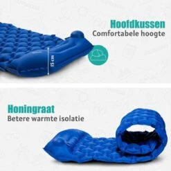 TRVLMORE Slaapmat - Zelfopblazend - 1 Persoons - Ingebouwde Pomp En Kussen - Blauw -Kampeeruitrusting 1200x1200 406