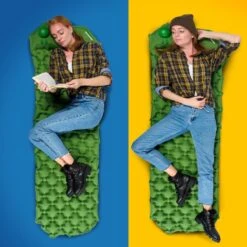 TRVLMORE Slaapmat - Zelfopblazend - 1 Persoons - Ingebouwde Pomp En Kussen - Groen -Kampeeruitrusting 1200x1200 417