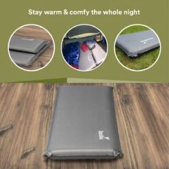 Skandika Easy Single Zelfopblaasbaar Slaapmat – Slaapmat – Slaapmat Zelfopblazend – Logeerbed – Polyester, PVC - Premium Zelfopblazend Luchtbed, Antislip-materiaal, Ideaal Voor Camping – Outdoor, Camping – Kamperen – 196 X 60 X 10 Cm – 3.2kg - Grijs -Kampeeruitrusting 1200x1200 457