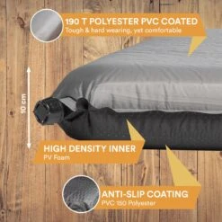 Skandika Easy Single Zelfopblaasbaar Slaapmat – Slaapmat – Slaapmat Zelfopblazend – Logeerbed – Polyester, PVC - Premium Zelfopblazend Luchtbed, Antislip-materiaal, Ideaal Voor Camping – Outdoor, Camping – Kamperen – 196 X 60 X 10 Cm – 3.2kg - Grijs -Kampeeruitrusting 1200x1200 460