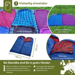 Skandika Dundee Flannel-R Slaapzak – Slaapzakken – Slaapzakken Volwassen - Maat M – Unisex - Katoen, Luxe Kwaliteit, Dubbele Slaapzak, 3 Seizoenen, Tot -20°C - 220 X 80 Cm - Outdoor Kampeerslaapzak – Ritssluiting Rechts - Grijs/geel -Kampeeruitrusting 1200x1200 616