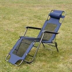Ligstoel 180x60cm - Opvouwbaar Campingstoel Ligbed Strandstoel Tuinstoel Vouwligstoel Blauw -Kampeeruitrusting 1200x1200 773