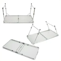 Casaria Campingtafel – Inklapbaar Verstelbaar - 120x60x70 Cm Grijs -Kampeeruitrusting 1200x1200 799