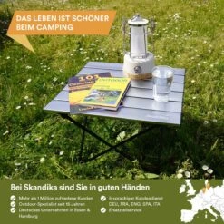 Skandika Ruka S Kleine Campingtafel – Campingtafels - Aluminium Campingtafel, Opvouwbaar, Zeer Licht, Eenvoudig Te Monteren, Stabiele Standaard - Opvouwtafel Voor Kamperen, Tenten Wandelen, Reizen, Thuis, Tuin – Tot Max. 20 Kg. - Grijs -Kampeeruitrusting 1200x1200 825