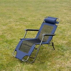 Ligstoel 155x60cm - Opvouwbaar Campingstoel Ligbed Strandstoel Tuinstoel Vouwligstoel Blauw -Kampeeruitrusting 1200x1200 876