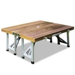 Merkloos Deuba Picknicktafel Campingtafel - Opvouwbaar Voor 4 Personen - Hout En Aluminium -Kampeeruitrusting 1200x1200 941