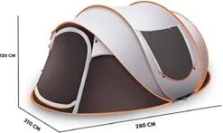 Fly Lab Luxe Pop Up Tent - Kampeer Tent - Grijs/Oranje - 4 Persoons -Kampeeruitrusting 1200x714