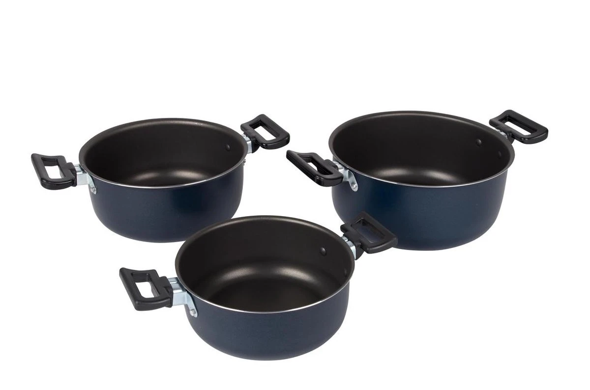 Bo-Camp Pannenset Rondo - 3-delig - Aluminium 2 Bo-Camp Pannenset Rondo - 3-delig - Aluminium - Afbeelding 2