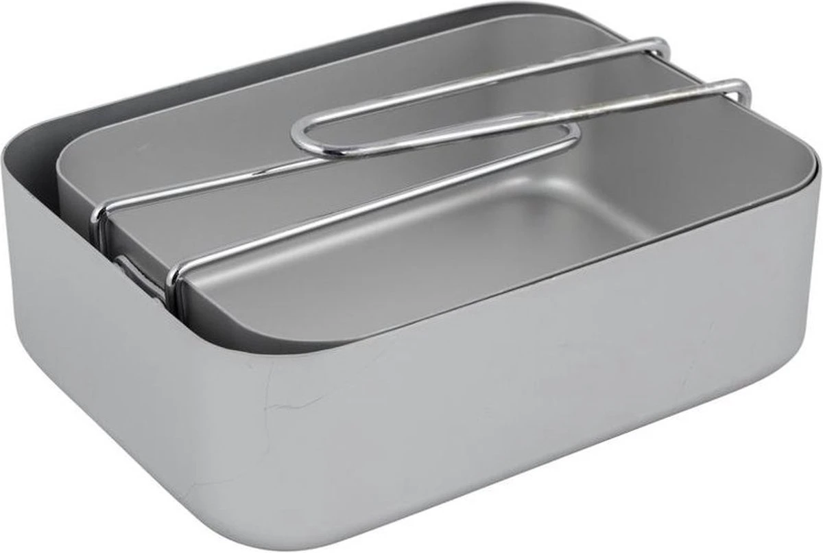 Camping Pannenset - Mess Tin - 2-Delig - Aluminium - Gamelle - Outdoor Cooking 3 Camping Pannenset - Mess Tin - 2-Delig - Aluminium - Gamelle - Outdoor Cooking - Afbeelding 3