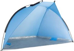 Navaris Windscherm Voor Het Strand - Zon- En Windbescherming Voor Drie Personen - Pop-up Speeltent Met UV- Bescherming - Beach Shelter Met Draagtas -Kampeeruitrusting 1200x839