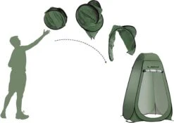 NordFalk Douchetent Pop-up 190 Cm - Camping Douche - Omkleedtent - Incl. Tentharingen En Draagtas - Groen -Kampeeruitrusting 1200x848