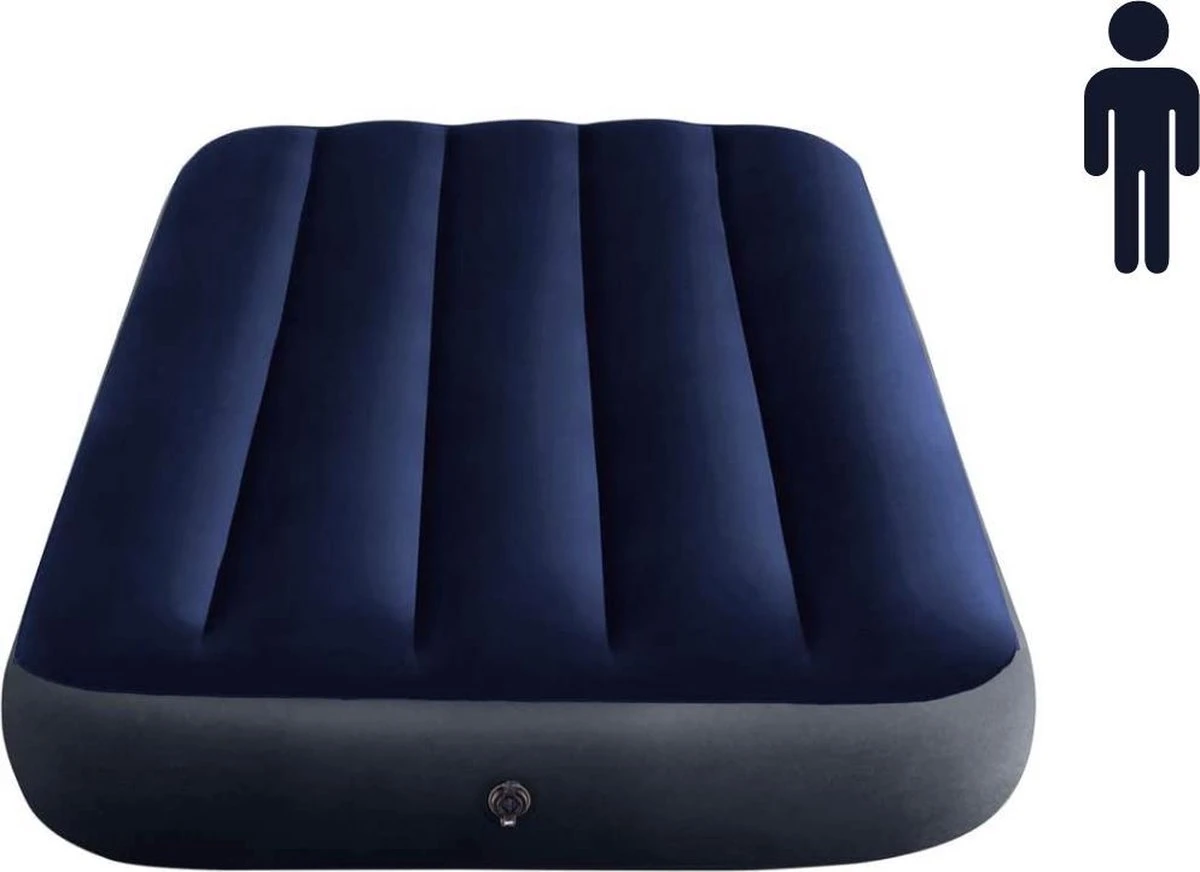 Intex Luchtbed - Classic Downy - Formaat: Cot - B76 X L191 X H25 Cm - 1 Pers. - Met Reparatieset 2 Intex Luchtbed - Classic Downy - Formaat: Cot - B76 X L191 X H25 Cm - 1 Pers. - Met Reparatieset - Afbeelding 2