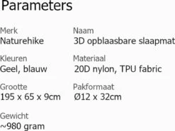 Naturehike® 3D Luchtmatras Premium - Comfortabel R-waarde 2.0 - Extra Dikke Slaapmat - Luchtbed Kamperen - Opblaasbaar Matras - Lichtgewicht - Outdoor - Camping -Kampeeruitrusting 1200x906